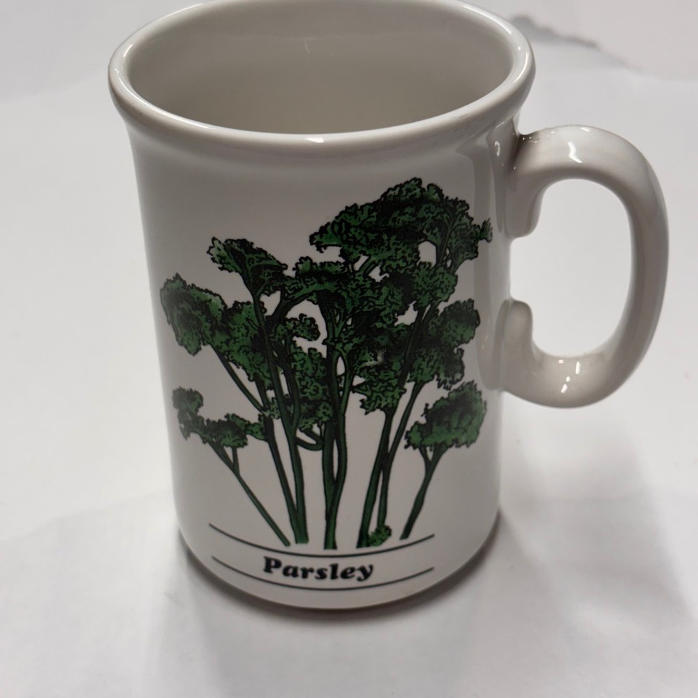 Vintage 1992 Bloom-Rite Parsley Herb Botanical Coffee Mug Nurserymens Exchange